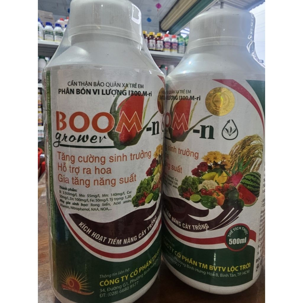 1 Chai Phân bón lá BOOM - grower BVTV Lộc Trời 500ml. Tăng cường sinh trưởng, Hổ trợ ra hoa, Tăng năng suất
