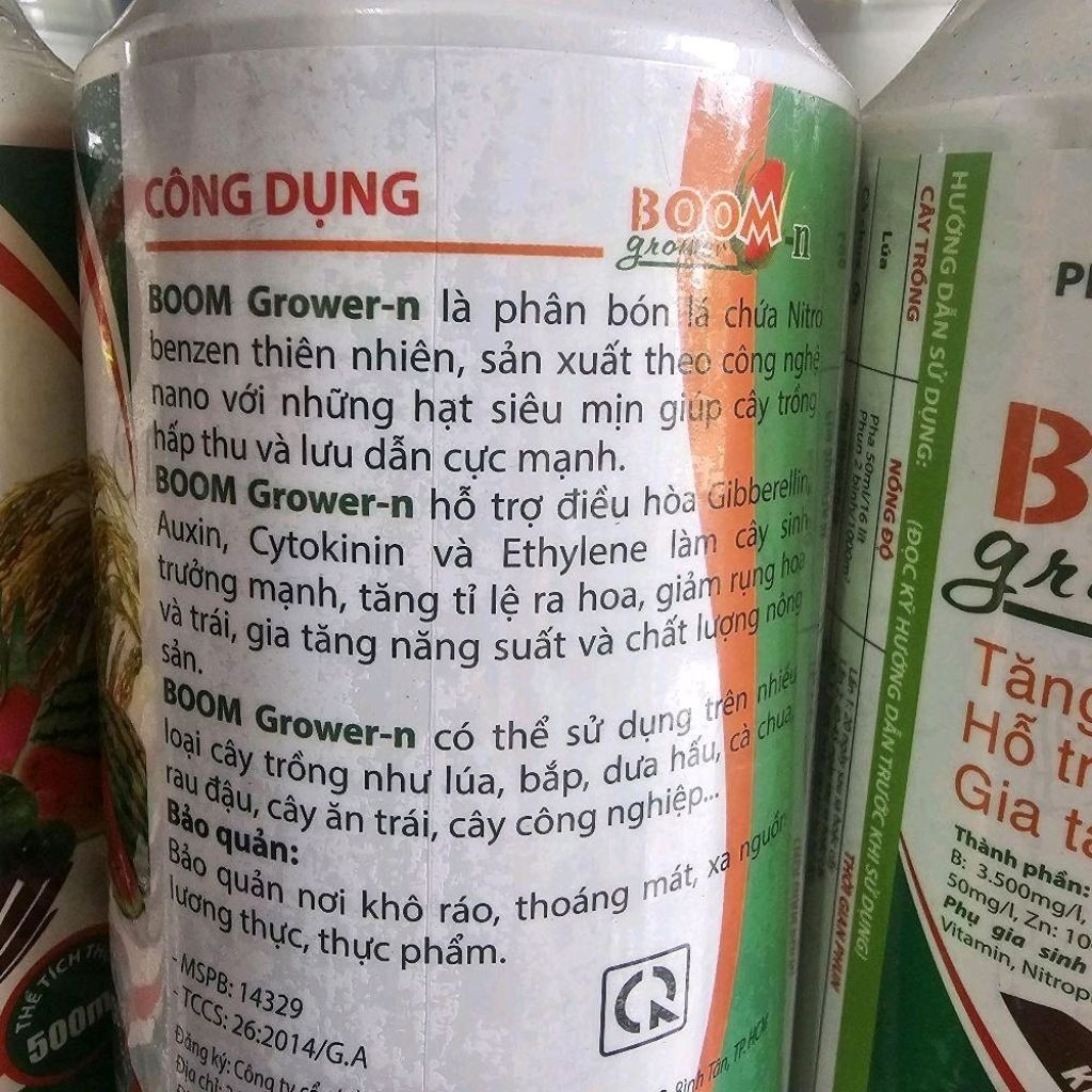 1 Chai Phân bón lá BOOM - grower BVTV Lộc Trời 500ml. Tăng cường sinh trưởng, Hổ trợ ra hoa, Tăng năng suất