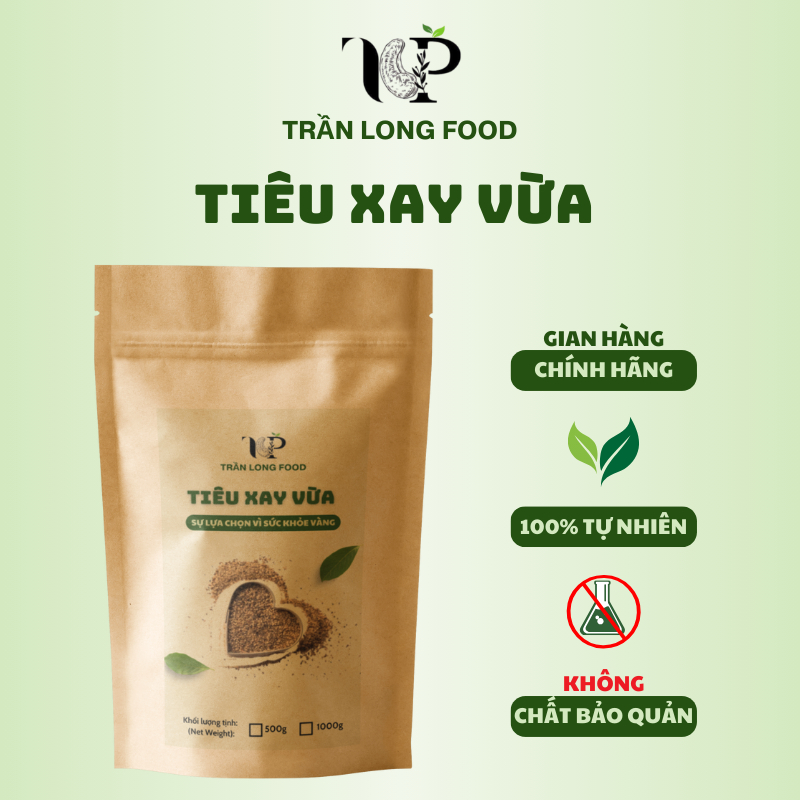 1kg tiêu xay sẵn nguyên chất, Hạt tiêu xay sạch , thơm ngon , không chất bảo quản -Tran Long Foods