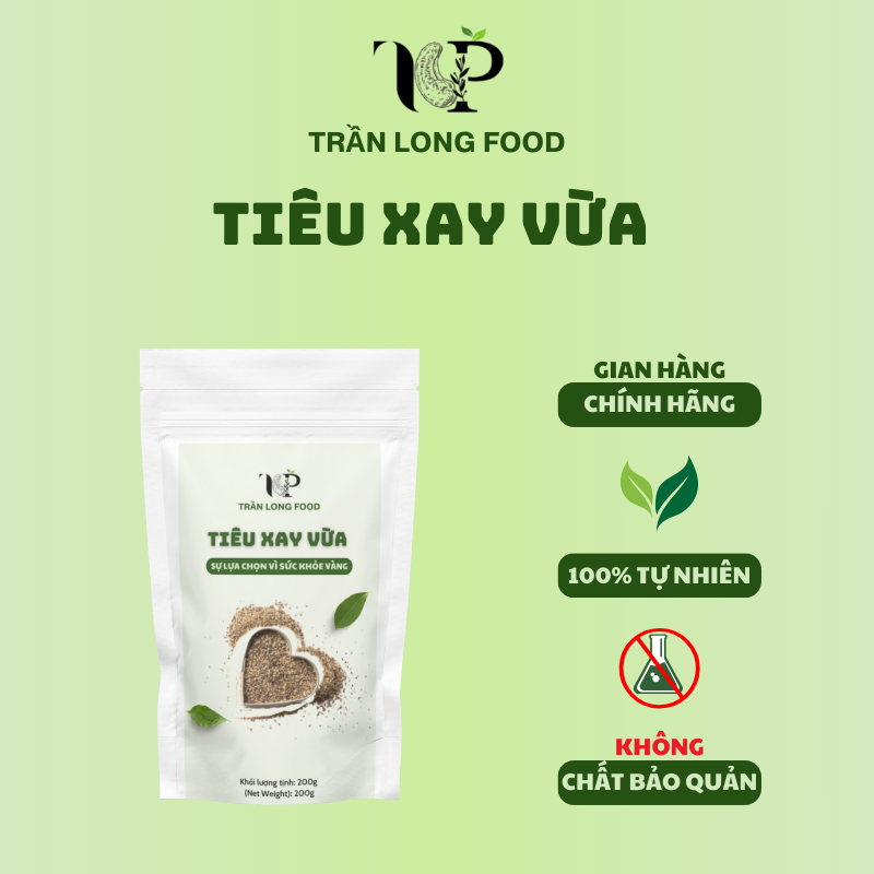 1kg tiêu xay sẵn nguyên chất, Hạt tiêu xay sạch , thơm ngon , không chất bảo quản -Tran Long Foods