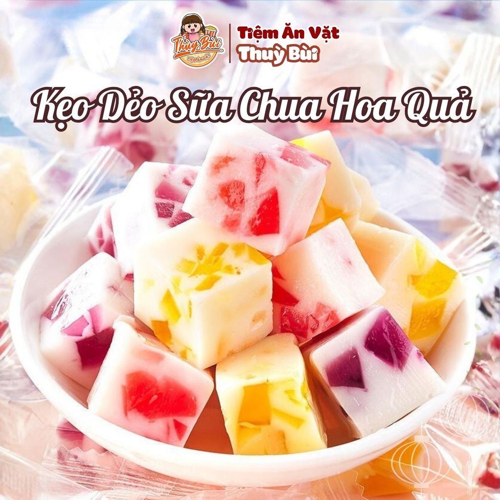 500G Kẹo Dẻo Sữa Chua Trái Cây Mix Vị, Kẹo Sữa Chua Trái Cây Thơm Ngon, Kẹo Sữa Chua Hoa Quả