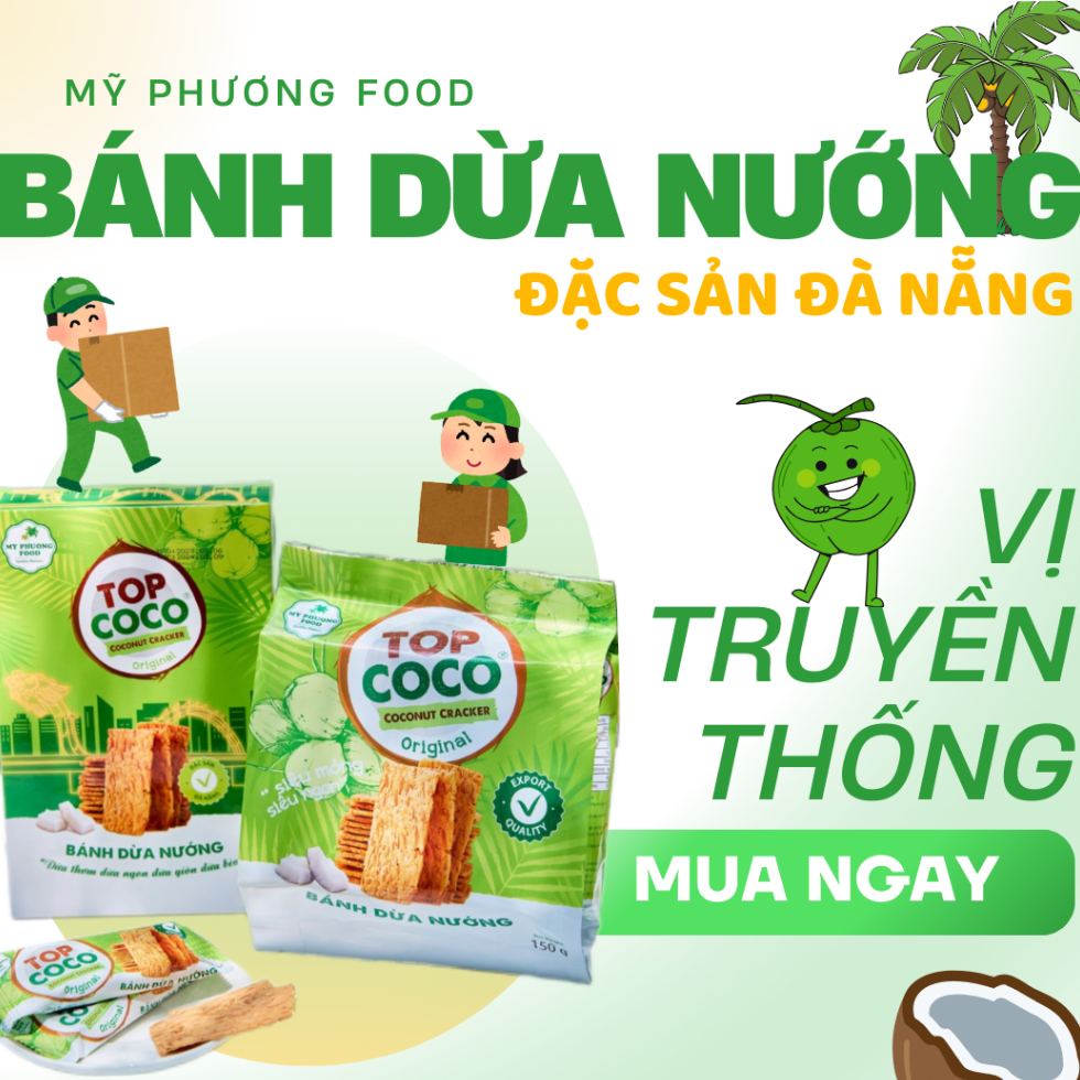Bánh Dừa Nướng Đặc sản Đà Nẵng TOPCOCO - Mỹ Phương Food, OCOP 4 SAO