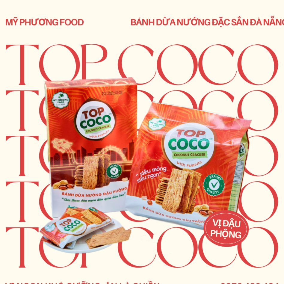 Bánh Dừa Nướng Đặc sản Đà Nẵng TOPCOCO - Mỹ Phương Food, OCOP 4 SAO