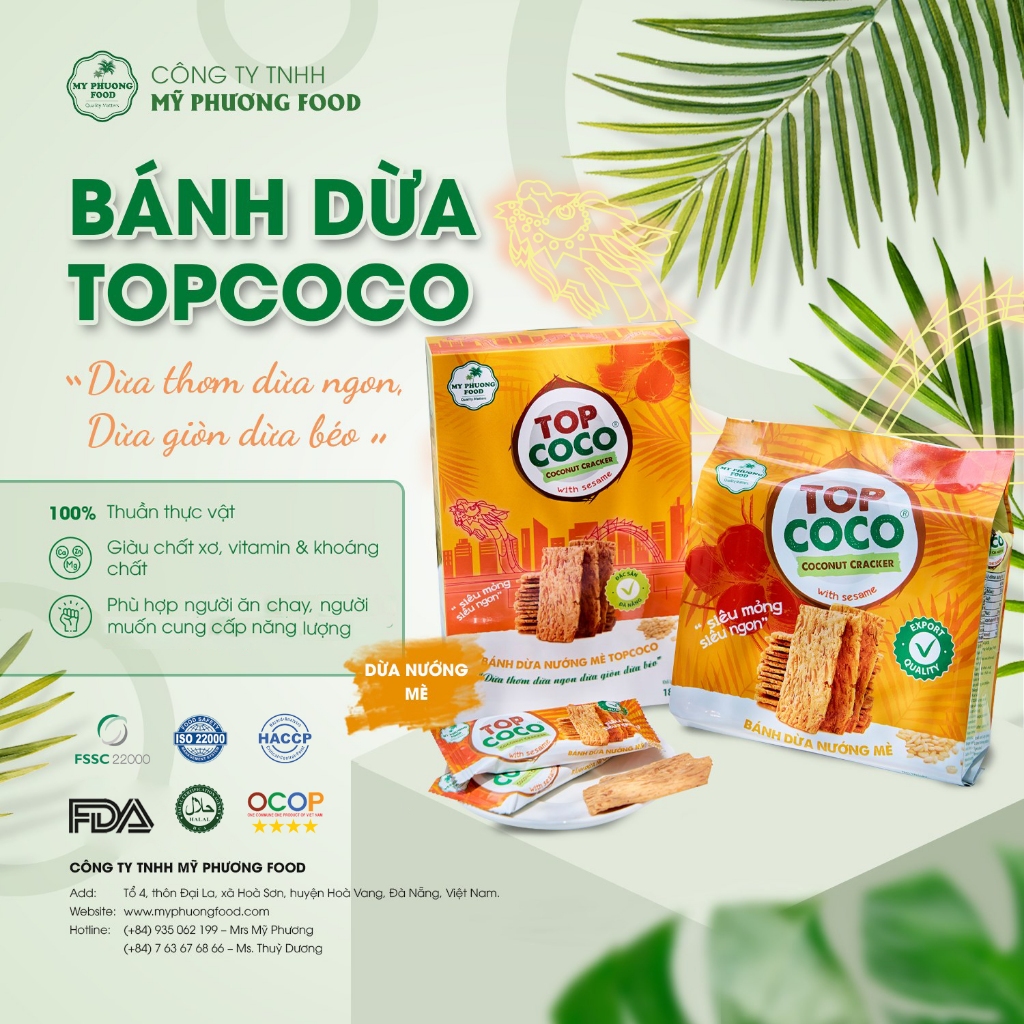 Bánh Dừa Nướng Đặc sản Đà Nẵng TOPCOCO - Mỹ Phương Food, OCOP 4 SAO
