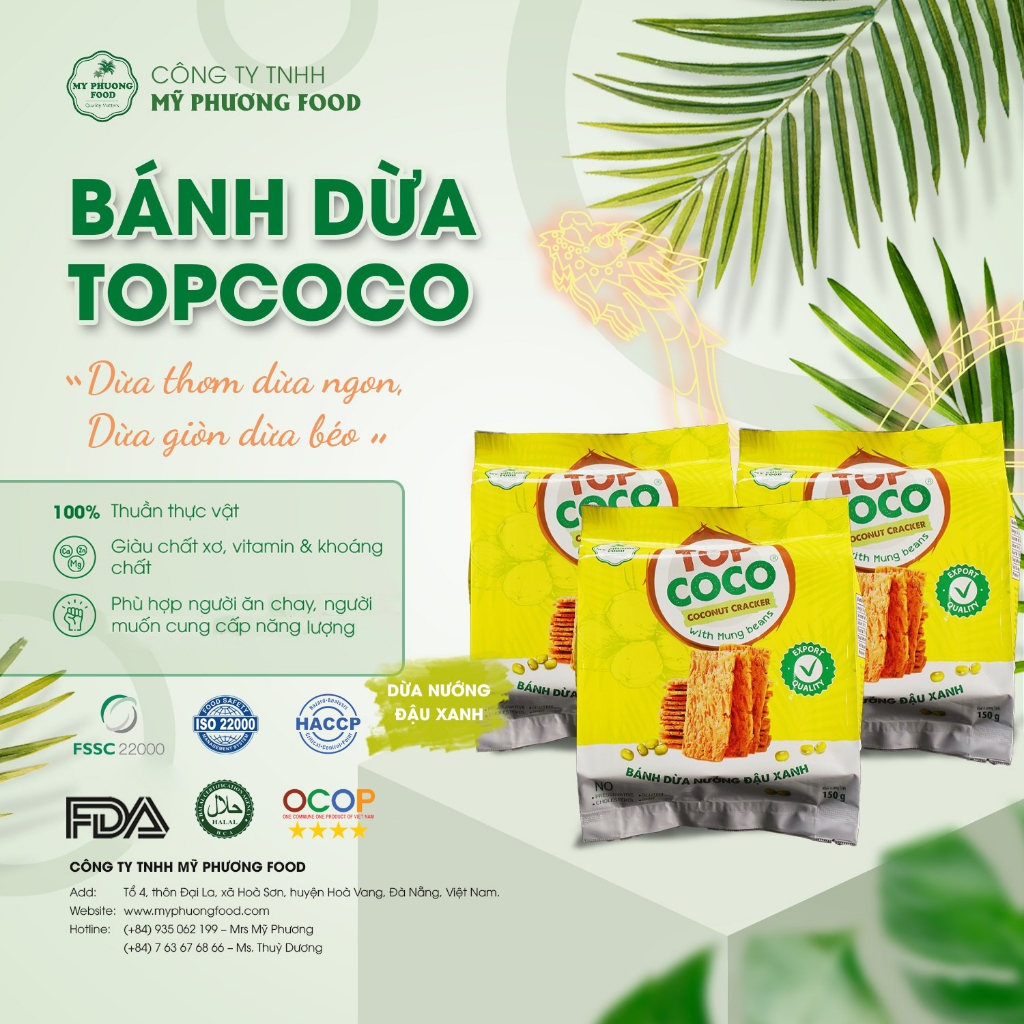 Bánh Dừa Nướng Đặc sản Đà Nẵng TOPCOCO - Mỹ Phương Food, OCOP 4 SAO