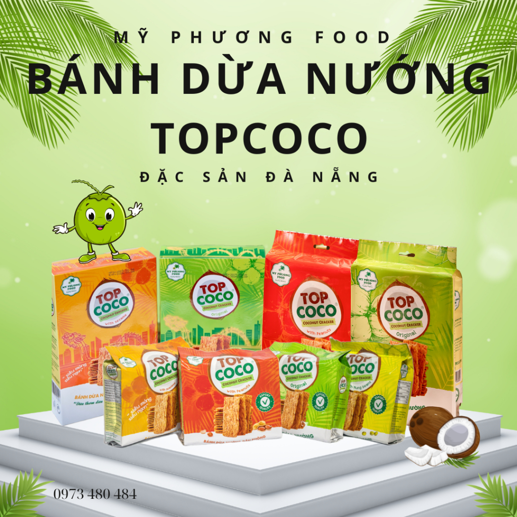 Bánh Dừa Nướng Đặc sản Đà Nẵng TOPCOCO - Mỹ Phương Food, OCOP 4 SAO
