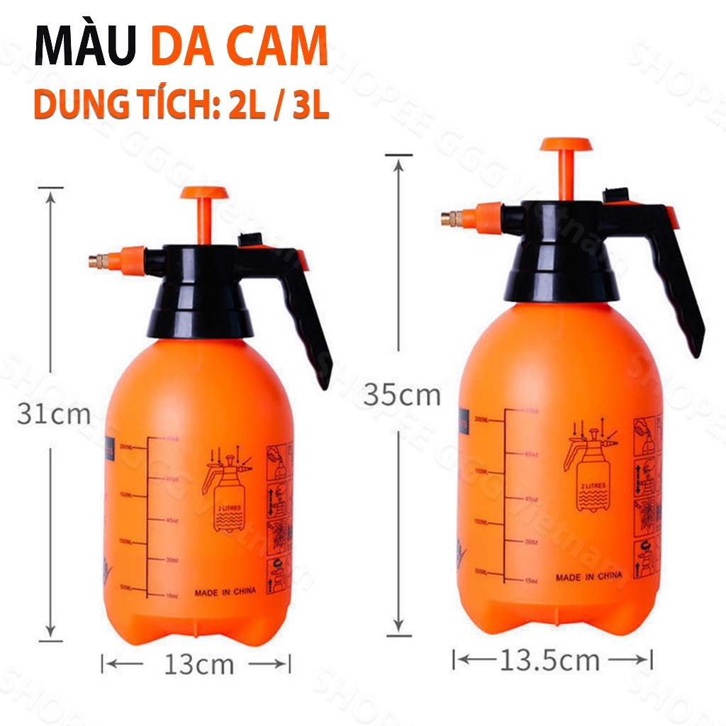 Bình xịt nước tưới cây 2L và 3L, Bình Tưới Cây, Bình phun - xịt cho hoa kiểng, rau sạch tại nhà