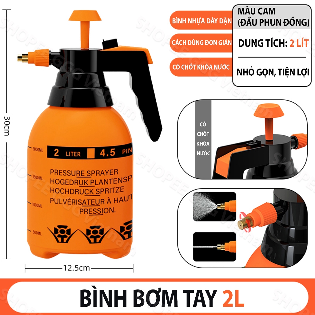 Bình xịt nước tưới cây 2L và 3L, Bình Tưới Cây, Bình phun - xịt cho hoa kiểng, rau sạch tại nhà