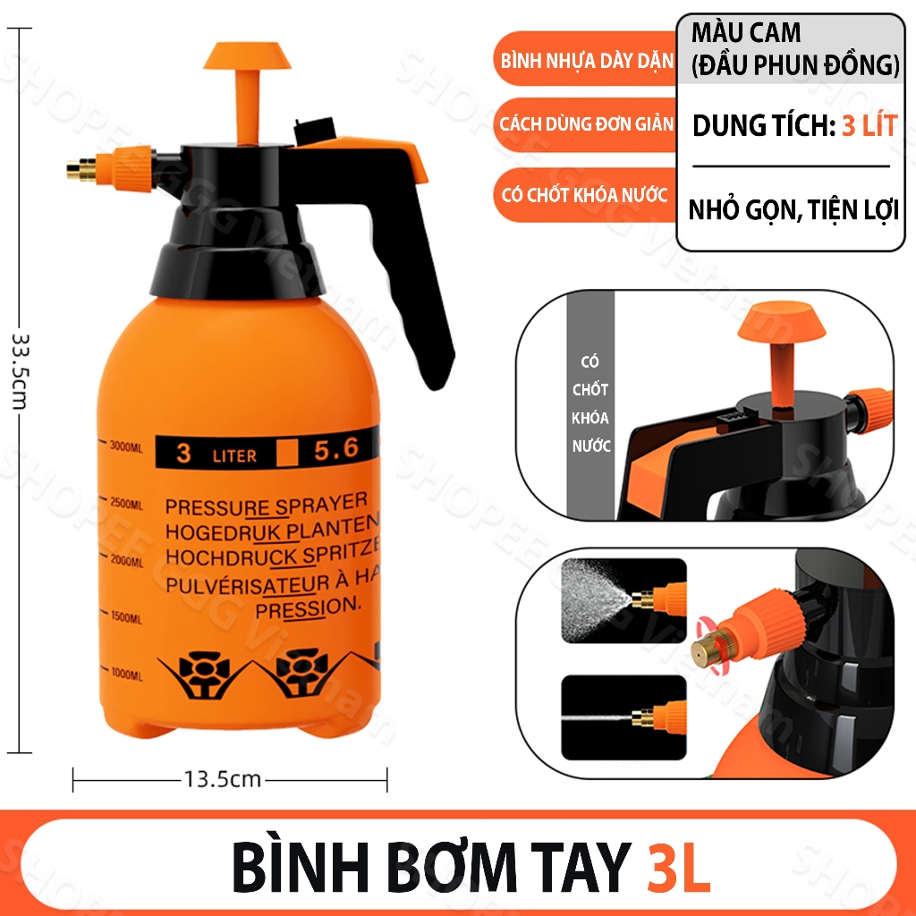 Bình xịt nước tưới cây 2L và 3L, Bình Tưới Cây, Bình phun - xịt cho hoa kiểng, rau sạch tại nhà