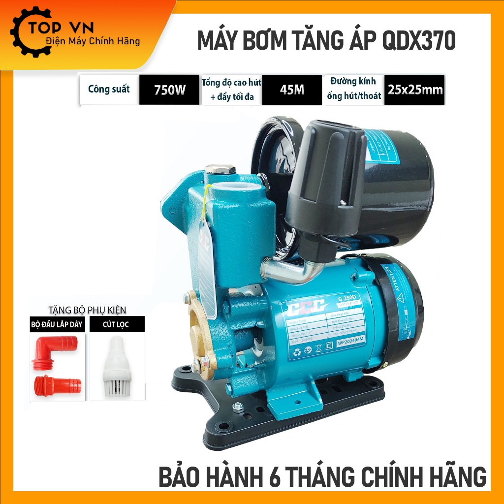 {Chính hãng} Máy bơm tăng áp G-250D hãng GGG công suất 750w, tự động đóng ngắt, chất lượng.Bảo hành 6 tháng chính hãng