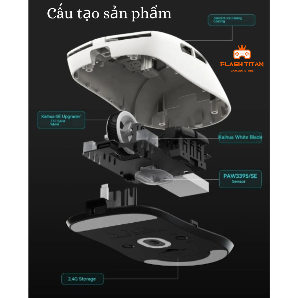 Chuột không dây VXE R1 SE - R1 SE Plus -3 chế độ kết nối - Chuột gaming giá rẻ dùng cho PC, laptop