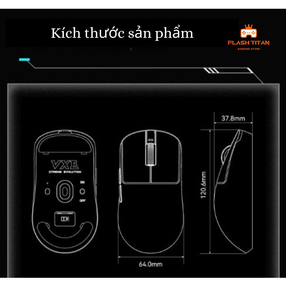 Chuột không dây VXE R1 SE - R1 SE Plus -3 chế độ kết nối - Chuột gaming giá rẻ dùng cho PC, laptop
