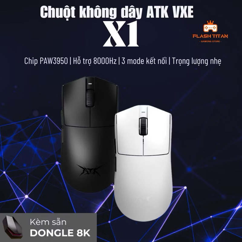 Chuột không dây VXE R1 SE - R1 SE Plus -3 chế độ kết nối - Chuột gaming giá rẻ dùng cho PC, laptop
