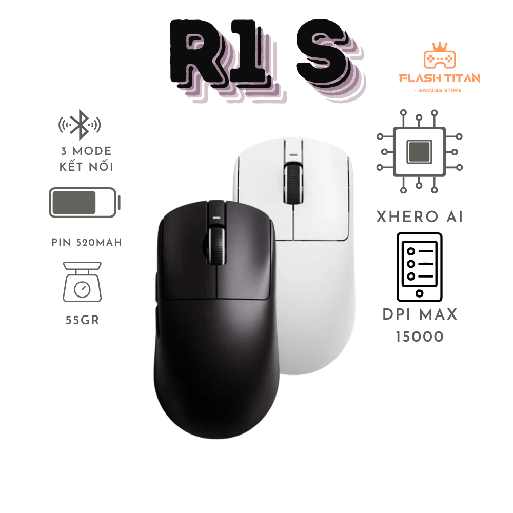 Chuột không dây VXE R1 SE - R1 SE Plus -3 chế độ kết nối - Chuột gaming giá rẻ dùng cho PC, laptop