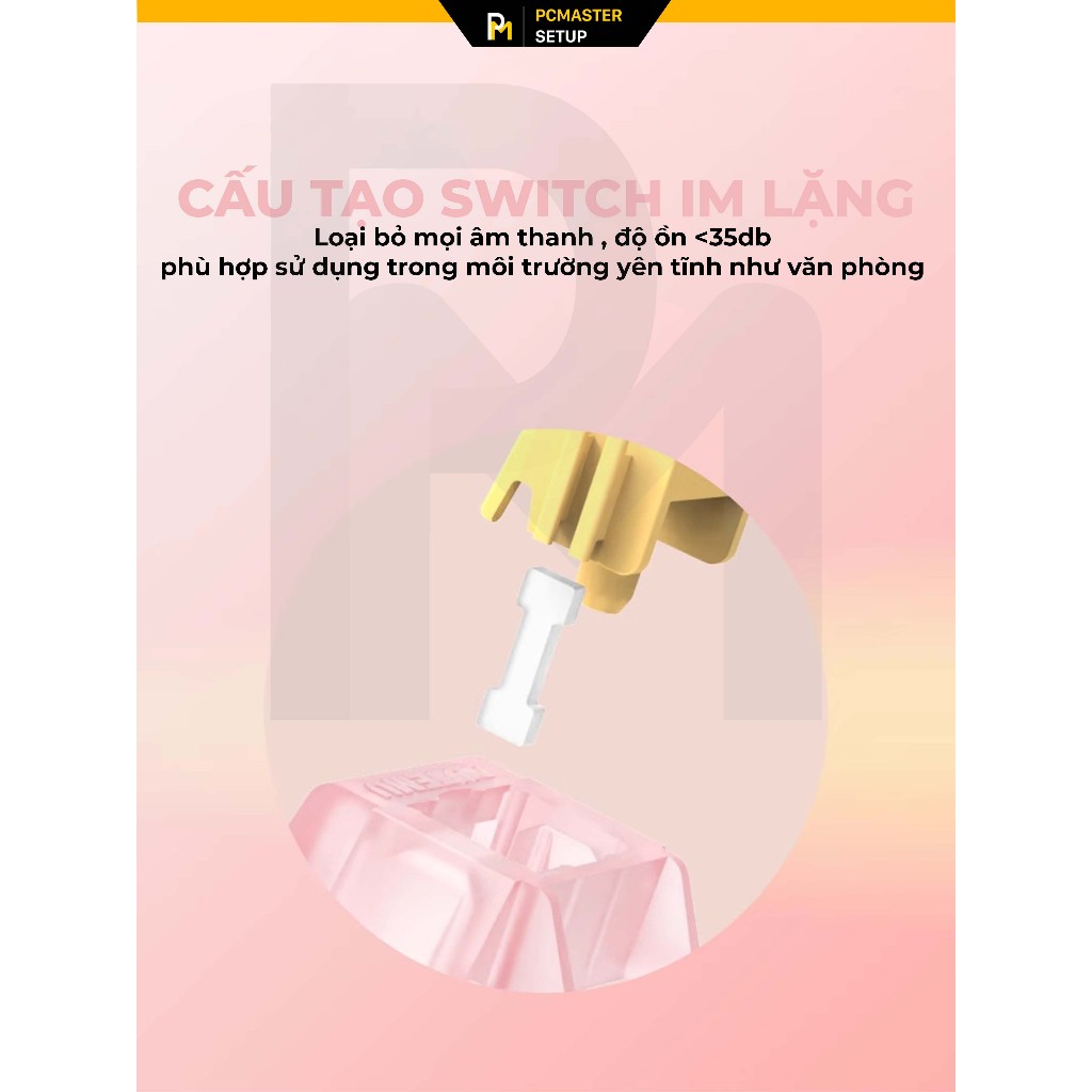 Combo 10 Switch Outemu Peach v3 Silent 5pin có tản led thay thế cho bàn phím cơ - CÓ VOUCHER VIDEO