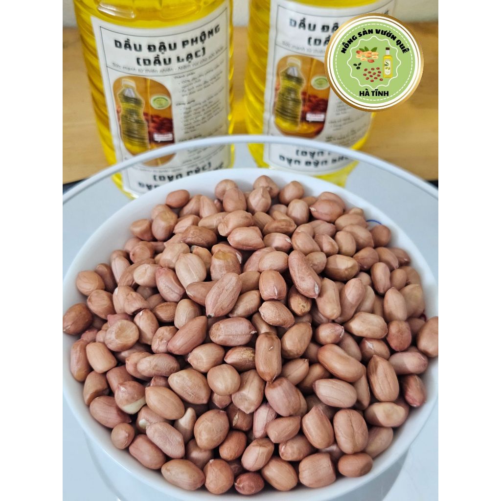 Đậu Phộng Tách Vỏ Loại 1 – Lạc Nhân Hà Tĩnh – Nông Sản Vườn Quê – Túi zíp 1kg – Hạt to, béo ú ụ