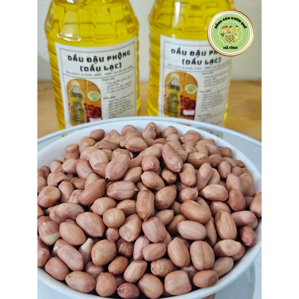 Đậu Phộng Tách Vỏ Loại 1 – Lạc Nhân Hà Tĩnh – Nông Sản Vườn Quê – Túi zíp 1kg – Hạt to, béo ú ụ