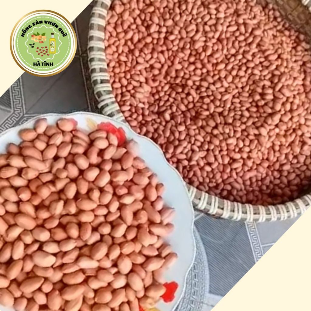 Đậu Phộng Tách Vỏ Loại 1 – Lạc Nhân Hà Tĩnh – Nông Sản Vườn Quê – Túi zíp 1kg – Hạt to, béo ú ụ