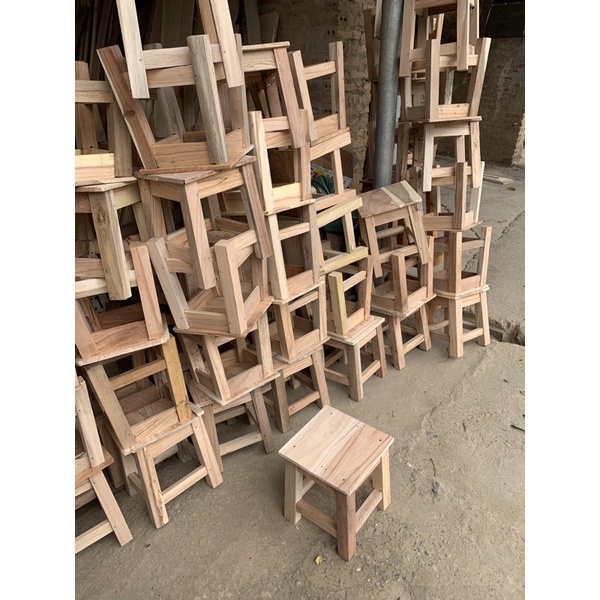 Ghế đôn gỗ tự nhiên mặt liền
