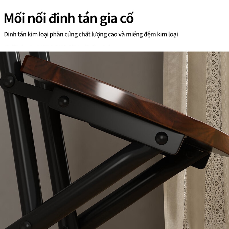 Ghế Gỗ Gấp Gọn Đa Năng, Ghế Bàn Ăn Thông Minh, Ghế Làm Việc Khung Thép, Màu Sắc Lựa Chọn