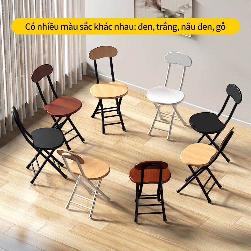 Ghế Gỗ Gấp Gọn Đa Năng, Ghế Bàn Ăn Thông Minh, Ghế Làm Việc Khung Thép, Màu Sắc Lựa Chọn