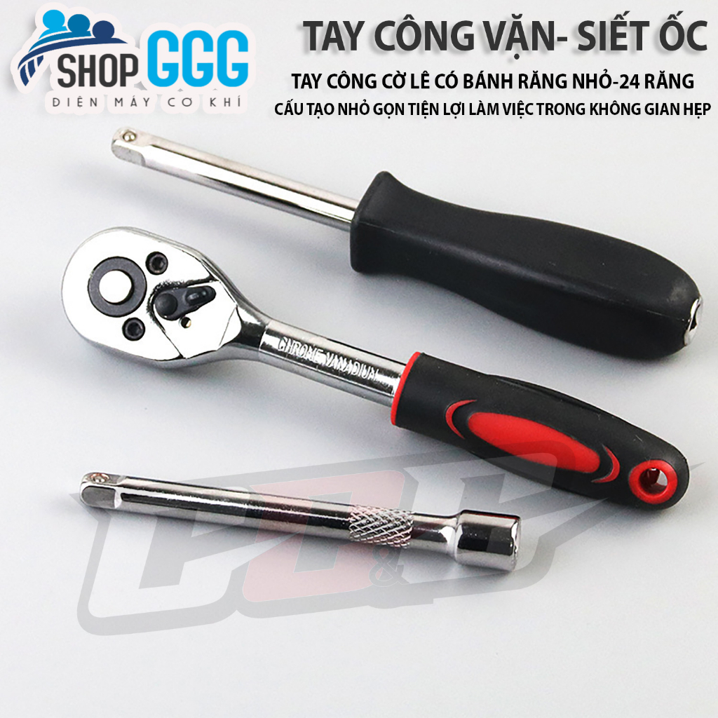 [HÀNG CAO CẤP] Bộ dụng cụ sửa chữa đa năng 46 chi tiết Tháo mở ốc vít bu lông sữa chữa ô tô xe máy đồ gia dụng