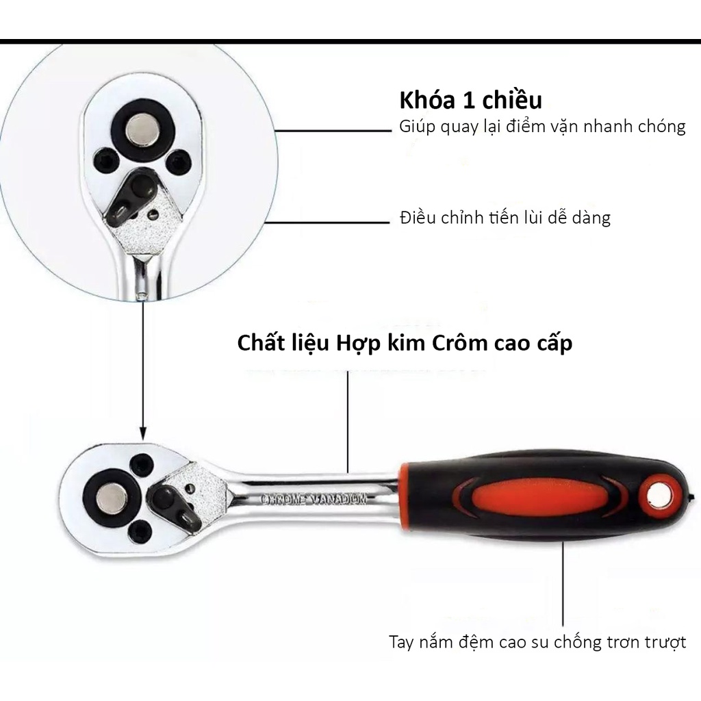 [HÀNG CAO CẤP] Bộ dụng cụ sửa chữa đa năng 46 chi tiết Tháo mở ốc vít bu lông sữa chữa ô tô xe máy đồ gia dụng