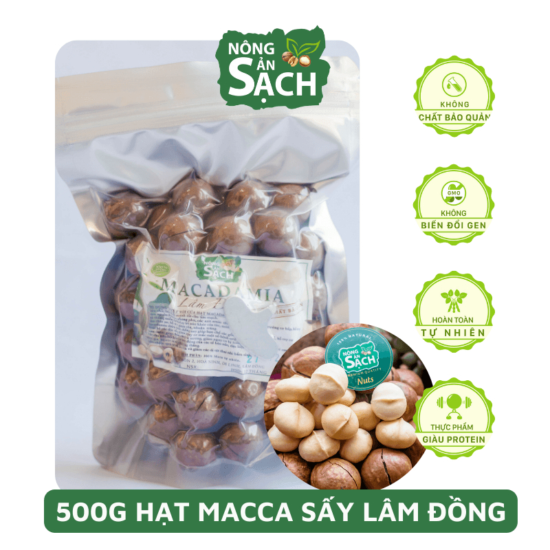 Hạt Macca Lâm Đồng Size A Sấy Lạnh Cao Cấp Nhà Trồng Di Linh, Béo Bùi, Cam Kết Không Hôi Dầu | Nông Sản Sạch