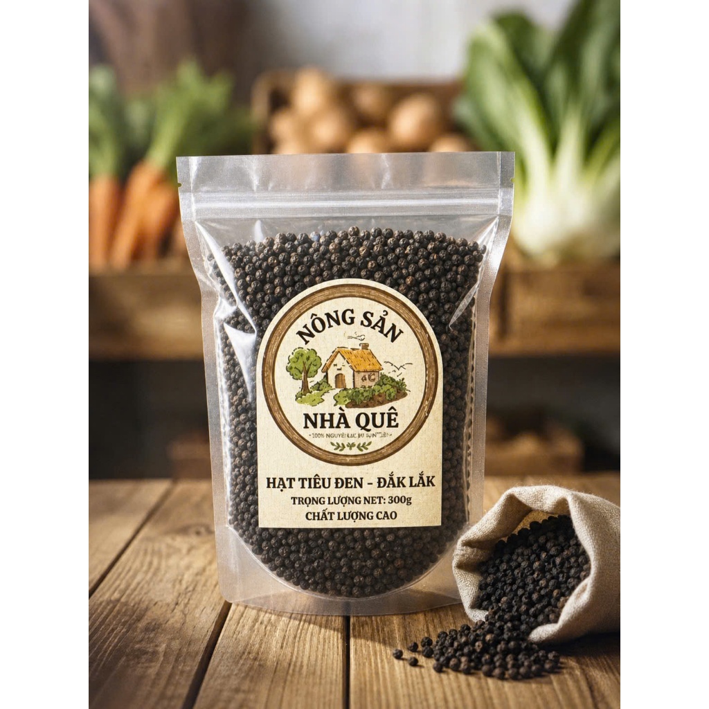 Hạt Tiêu Đen Đắk Lắk Nguyên Chất 1kg - Giá Rẻ, Tiêu Sạch Nhà Vườn. Nguyên Hạt, Cay Thơm Tự Nhiên.