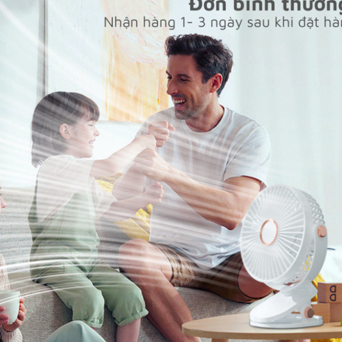 [ HỎA TỐC ] Quạt mini để bàn tích điện 5 mức độ có đèn led pin 5000 MHA  Và 10000 MHA - PLSHARK