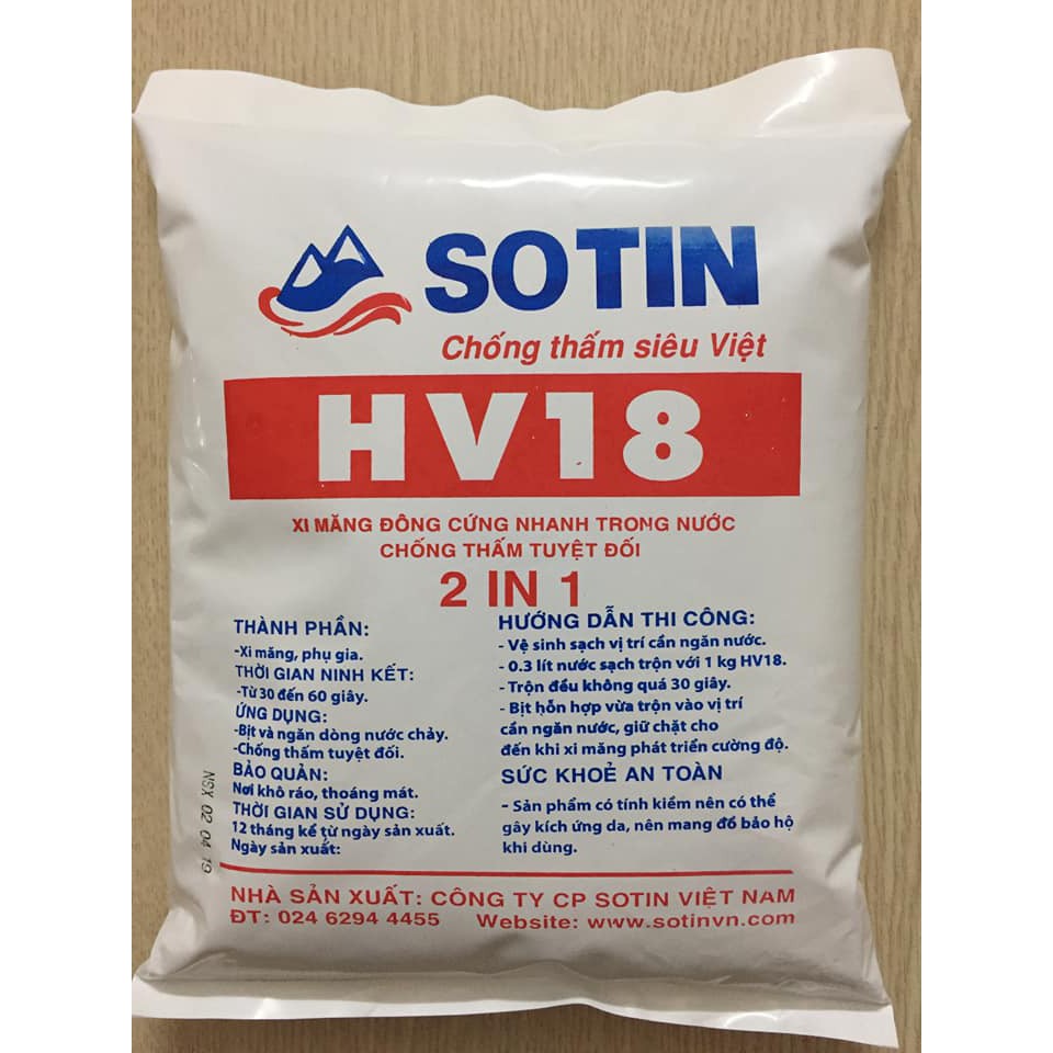 HV18-Xi măng đông cứng nhanh trong nước - chống thấm tuyệt đối