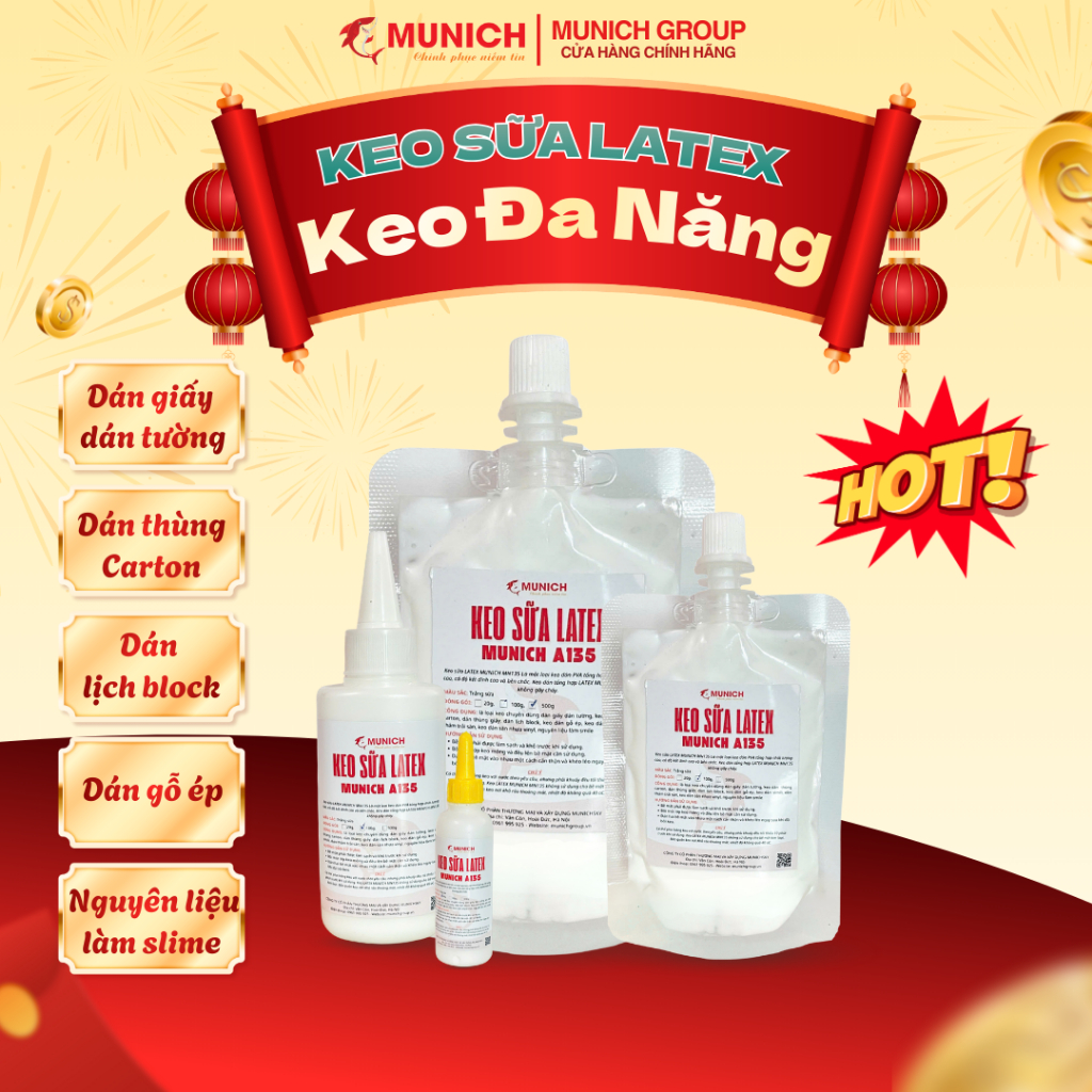 Keo Sữa Latex - Keo đa năng - dán giấy, dán tường, dán thùng carton, dán lịch block, dán gỗ ép, nguyên liệu làm slime,..