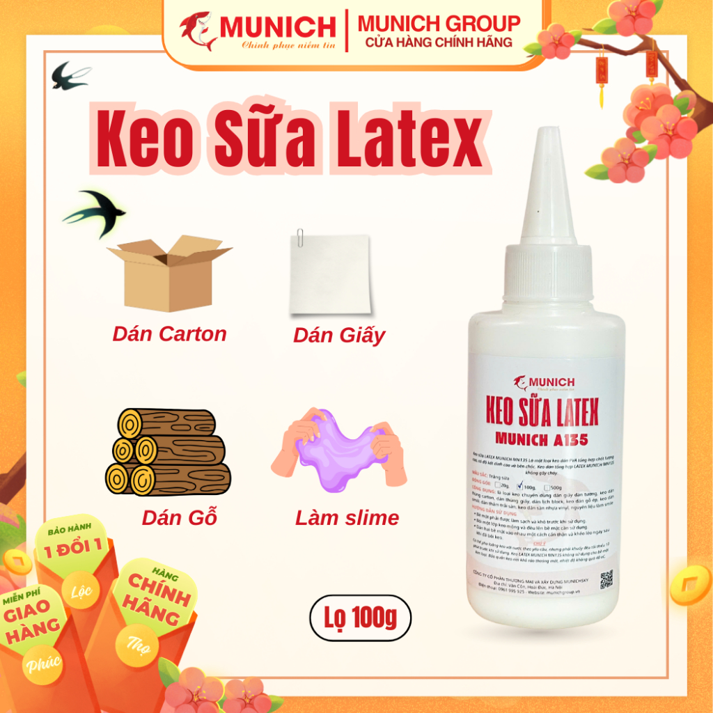 Keo Sữa Latex - Keo đa năng - dán giấy, dán tường, dán thùng carton, dán lịch block, dán gỗ ép, nguyên liệu làm slime,..