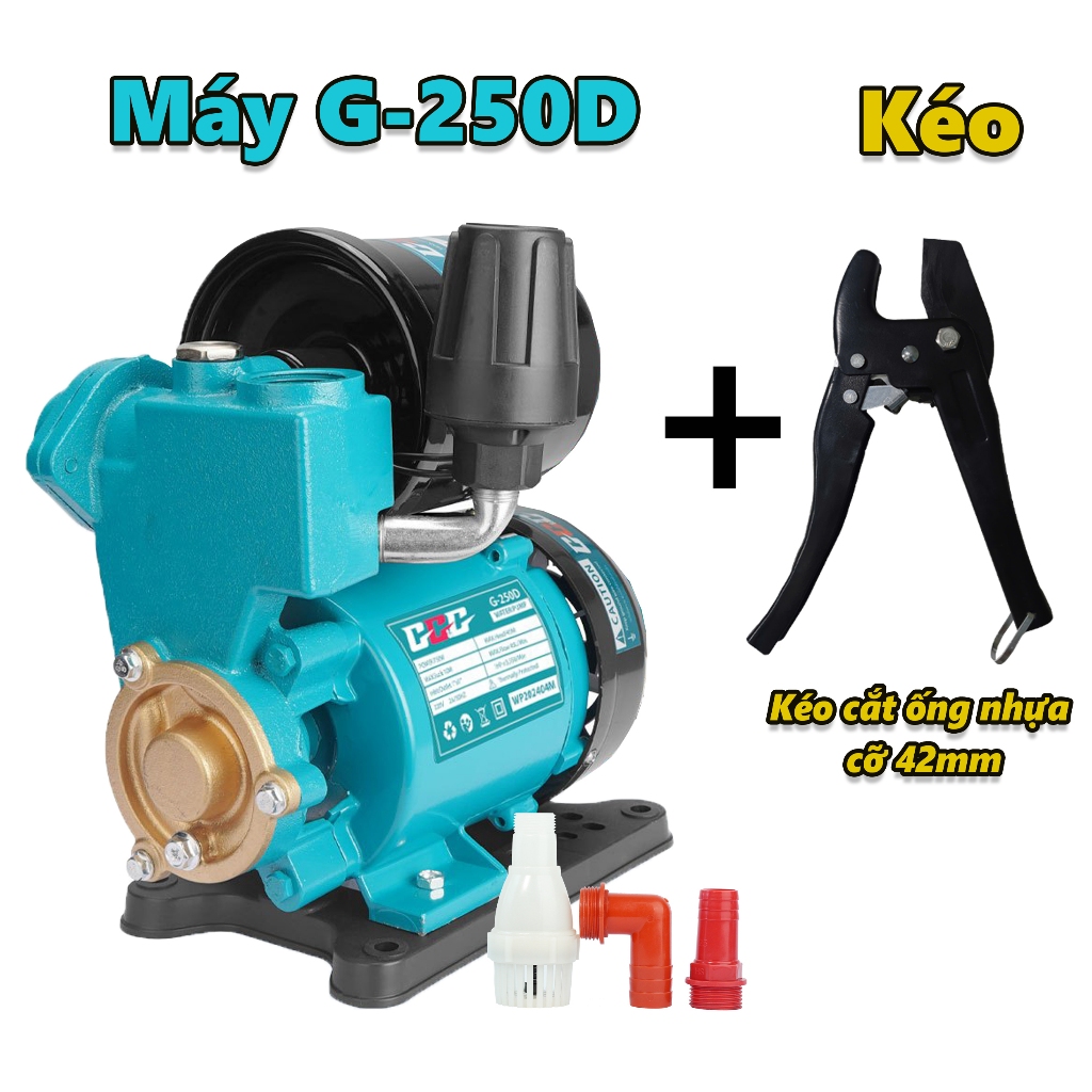 Máy bơm tăng áp, cao áp GGG - G250D 750W, đóng ngắt tự động, thương hiệu Thái Lan, máy chính hãng Bảo Hành 06 tháng