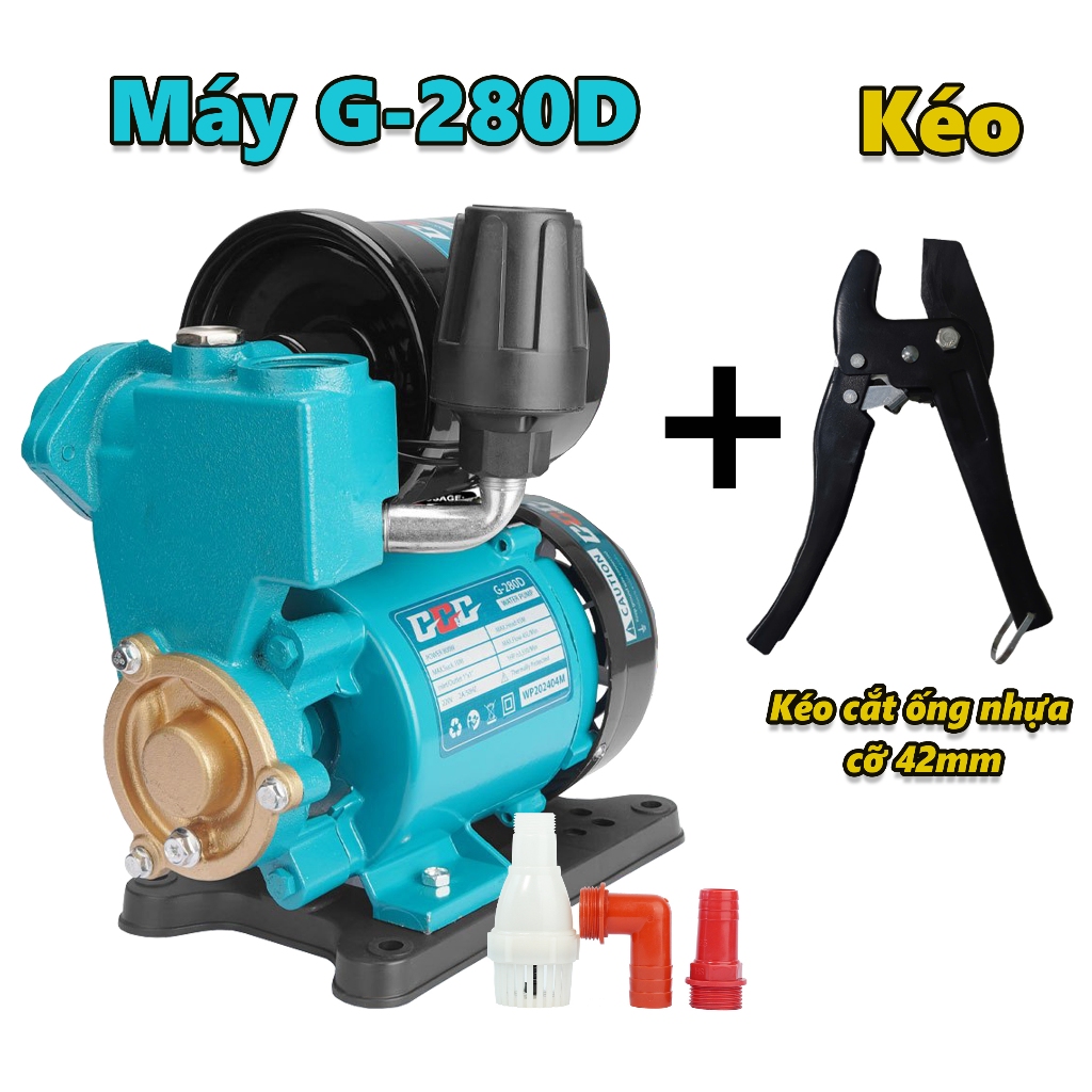 Máy bơm tăng áp, cao áp GGG - G250D 750W, đóng ngắt tự động, thương hiệu Thái Lan, máy chính hãng Bảo Hành 06 tháng