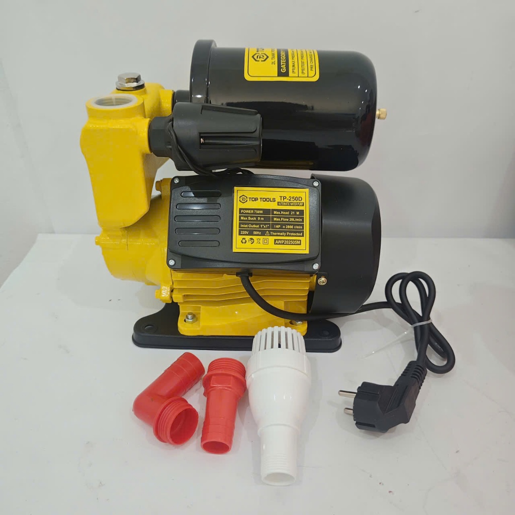 Máy bơm tăng áp, cao áp GGG - G250D 750W, đóng ngắt tự động, thương hiệu Thái Lan, máy chính hãng Bảo Hành 06 tháng