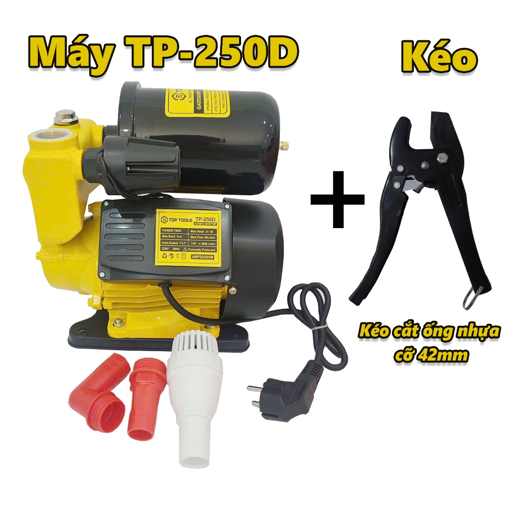 Máy bơm tăng áp, cao áp GGG - G250D 750W, đóng ngắt tự động, thương hiệu Thái Lan, máy chính hãng Bảo Hành 06 tháng