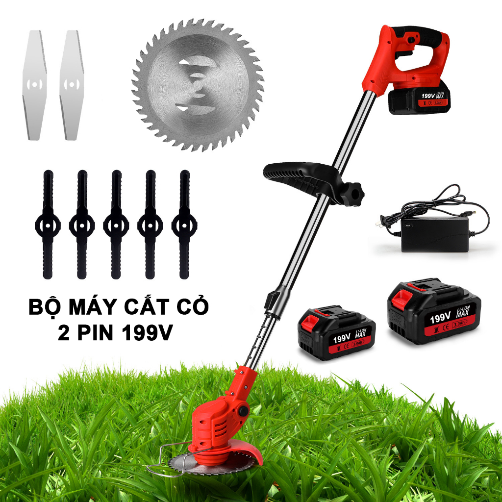Máy Cắt Cỏ 2P Cầm Tay Công Suất 1800W, Máy Cắt Cỏ Mini Sử Dụng Cho Gia Đình, Động Cơ Không Chổi Than Lõi Đồng Mạnh Mẽ