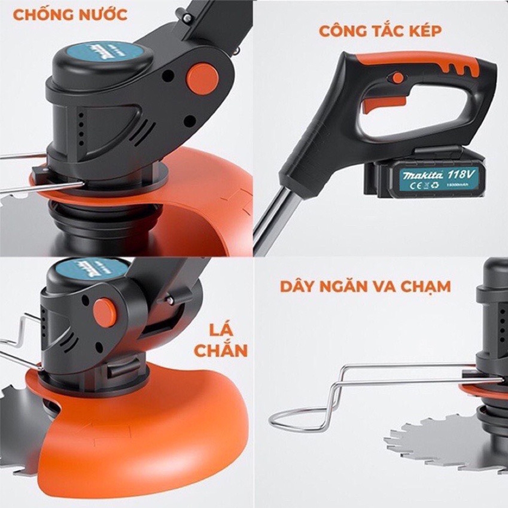 Máy cắt cỏ dùng pin , máy cắt cỏ cầm tay mini, động cơ lõi đồng, công suất lớn, nhỏ gọn, tiện lợi
