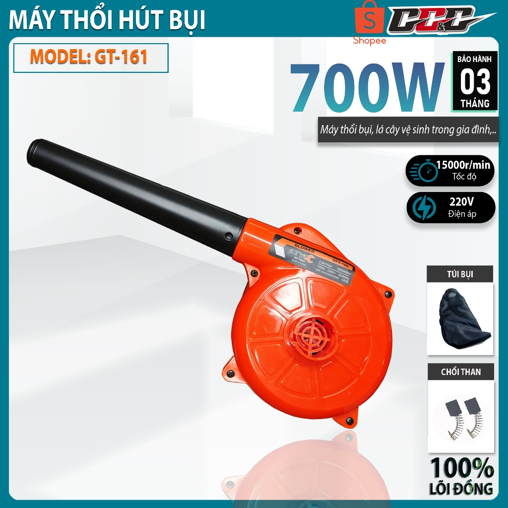 Máy thổi hút bụi 2 chiều | Thổi bụi, hút bụi nhỏ gọn cầm tay | Công suất lớn 700w, tốc độ 15000v/p | Hàng chính hãng