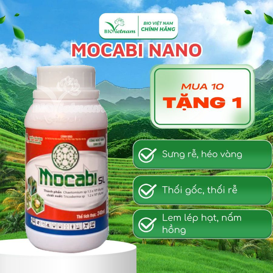 (MUA 10 TẶNG 1) Thuốc BVTV tr.ừ nấm đối kháng Mocabi Nano 240ml | Bio Việt Nam