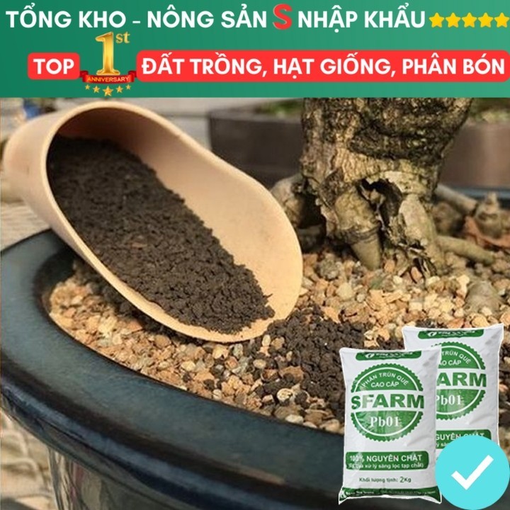 Phân Trùn Quế bao 2kg, Dinh Dưỡng Hữu Cơ, Không Mùi, Tốt Cho Lan, Bonsai, Rau, Cây Ăn Trái.