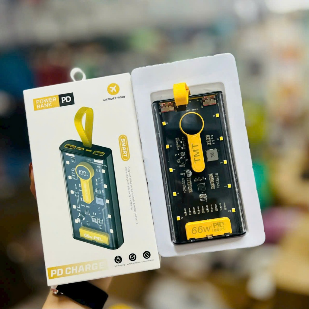 Sạc dự phòng 20000 30000MAH sạc nhanh PD120W/20W trong suốt tích hợp 4 dây sạc tích hợp đèn led SP1