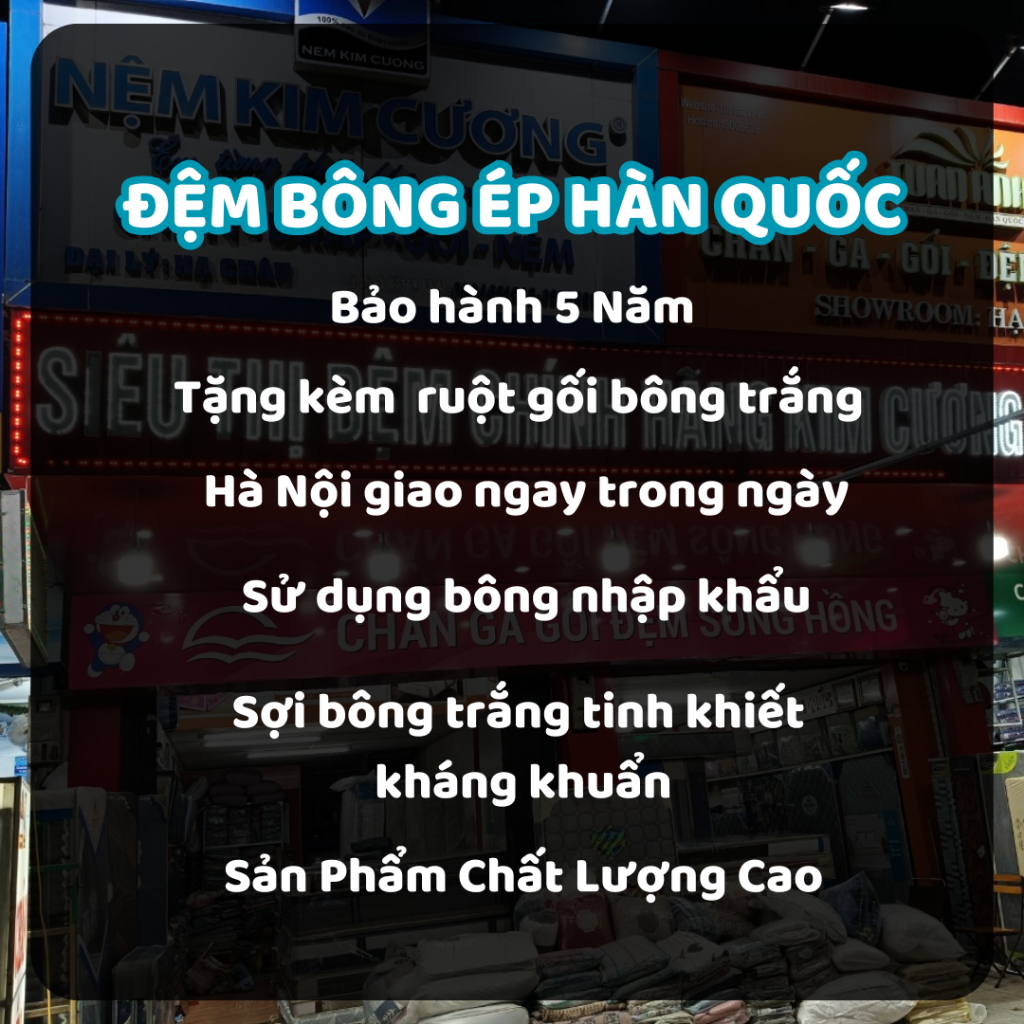 [ Tặng Gối ] Đệm Bông Ép Hàn Quốc Giá Rẻ giao ngay , free ship Hoả Tốc HN