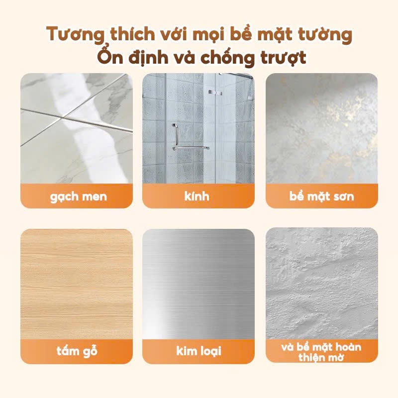 Thanh Treo Đa Năng EMOMART E02, Inox 304 không rỉ toàn thanh, Lắp đặt không cần khoan bắt vít