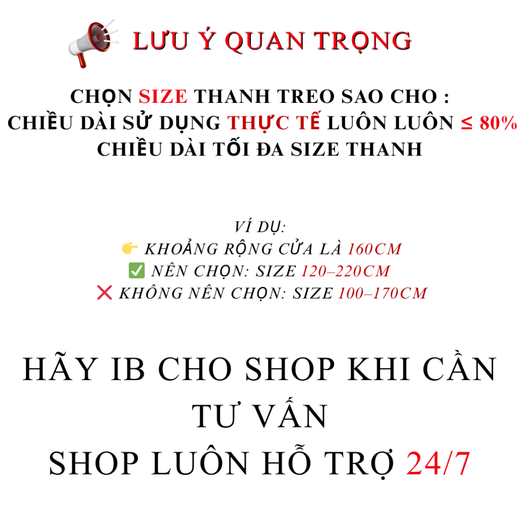 Thanh Treo Đa Năng EMOMART E02, Inox 304 không rỉ toàn thanh, Lắp đặt không cần khoan bắt vít
