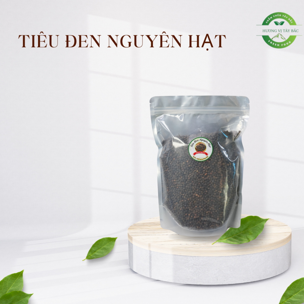 Tiêu đen nguyên hạt - Gói 1KG - Cay Thơm Gia Vị
