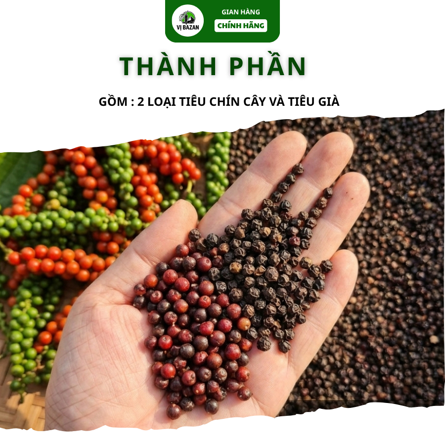 Tiêu Đen Nguyên Hạt Nguyên Chất Tự Nhiên Từ Đắk Nông Tây Nguyên - Vị Bazan
