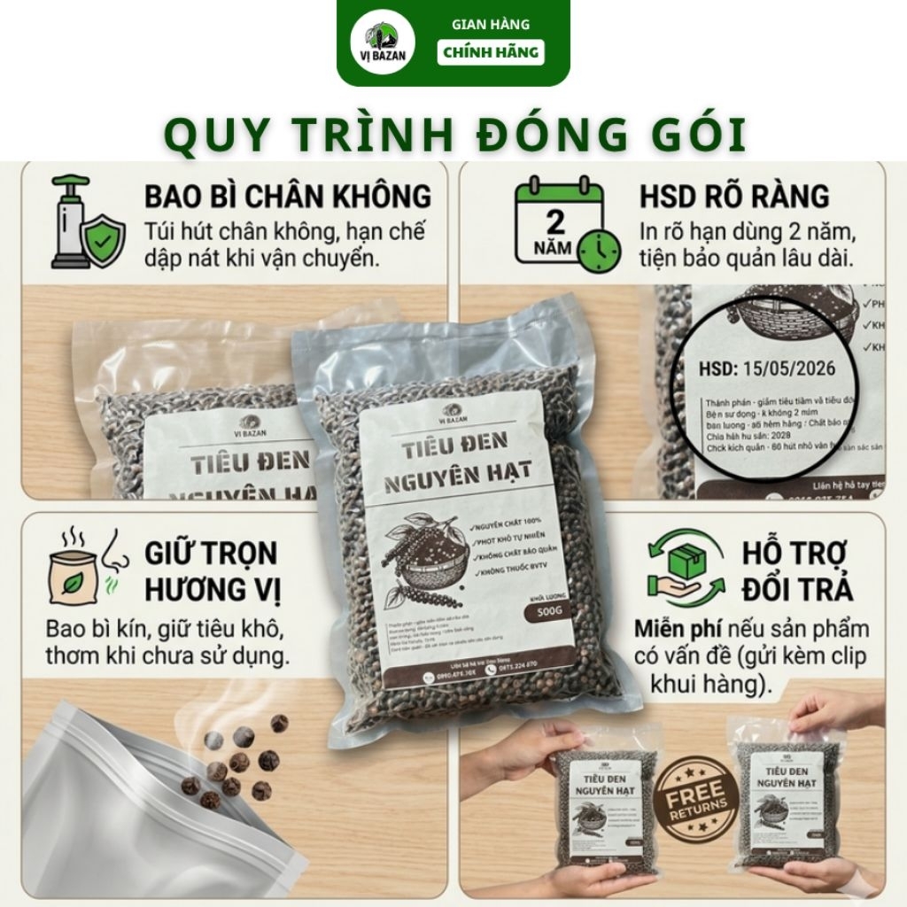 Tiêu Đen Nguyên Hạt Nguyên Chất Tự Nhiên Từ Đắk Nông Tây Nguyên - Vị Bazan