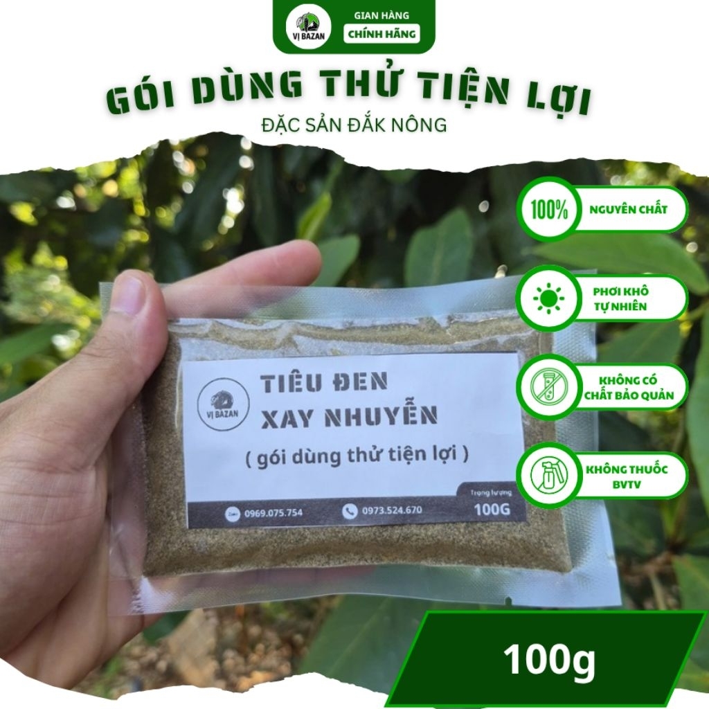 Tiêu Đen Nguyên Hạt Nguyên Chất Tự Nhiên Từ Đắk Nông Tây Nguyên - Vị Bazan
